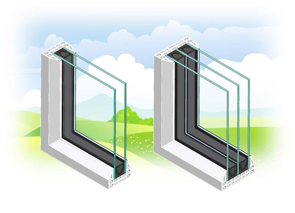 تفاوت پنجره دوجداره و پنجره سه جداره