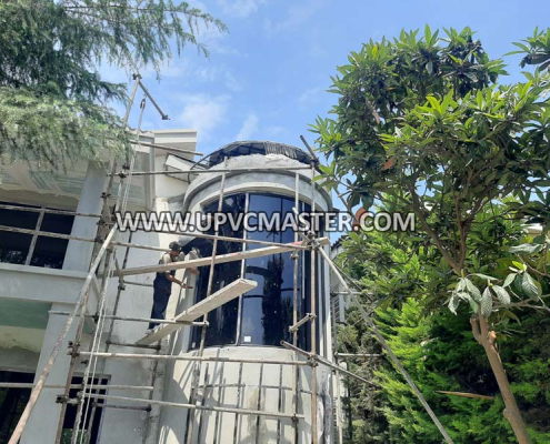 پنجره خم دوجداره وینتک با شیشه دودی پنجره خم دوجداره وینتک با شیشه دودی